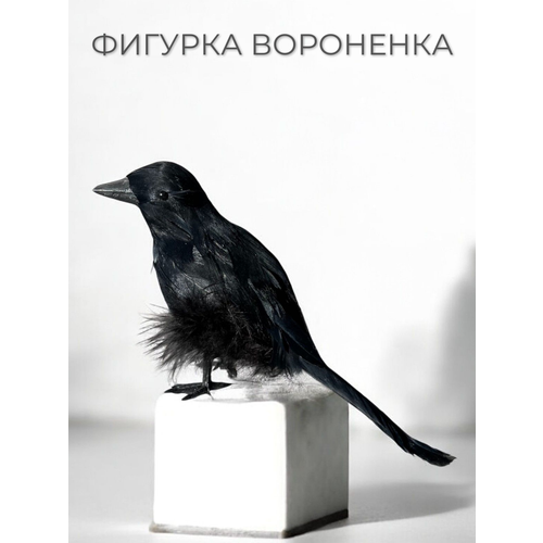 Декоративная фигурка птицы Вороненок муляж 499₽