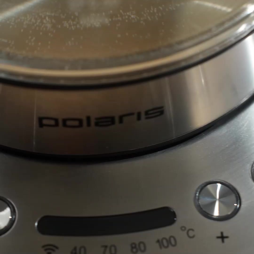 Чайник электрический с регулировкой температуры Polaris PWK 1775CGLD Wi-Fi IQ Home / Электрочайник стеклянный с подсветкой — фото 1