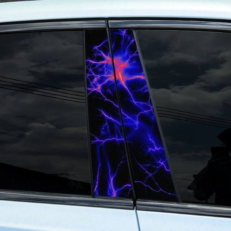 1 шт. молния ПЭТ автомобильные наклейки водостойкие DIY авто B-стойка защитные украшения крышка царапины универсальные наклейки на автомобиль, 1PC, KT-021