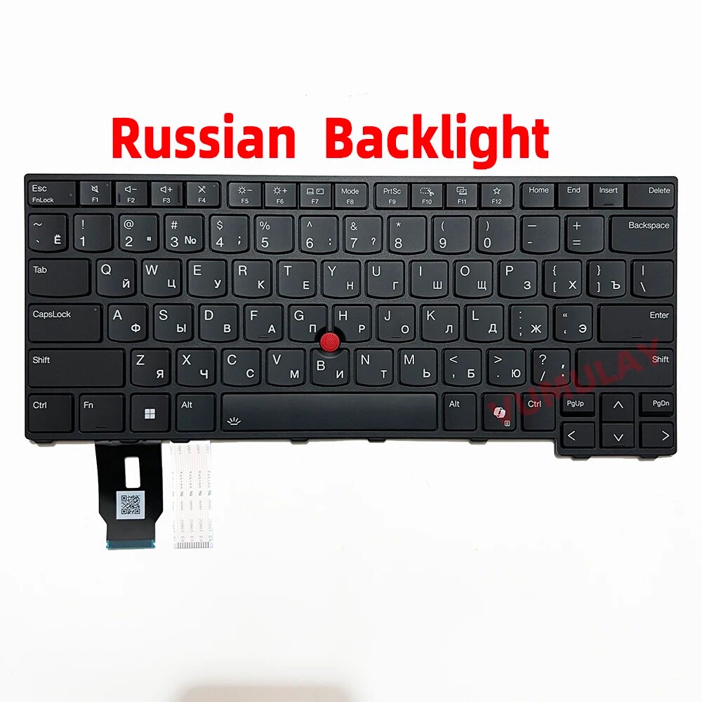 Клавиатура vumulay для Lenovo ThinkPad T14, L14 с подсветкой RU Backlit AI Key