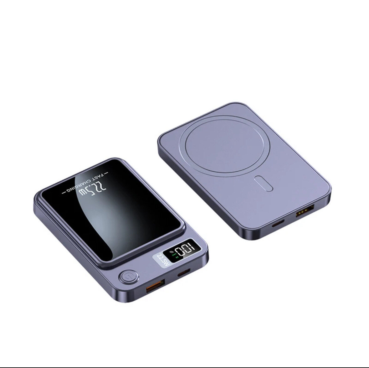 Внешний магнитный аккумулятор MagSafe/ Power bank / повер банк 10000 мАч 20W/ Зарядное устройство, Фиолетовый