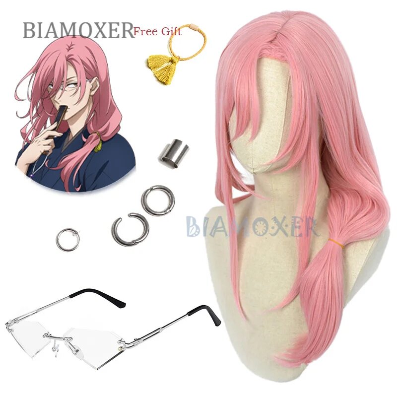 Косплей парик Kaoru Sakurayashiki BIAMOXER, Розовый, Унисекс