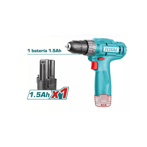 Аккумуляторная дрель-шуруповёрт TOTAL TDLI12428, быстрозажимной патрон, 2 скорости, 1,5 Ач — фото 1