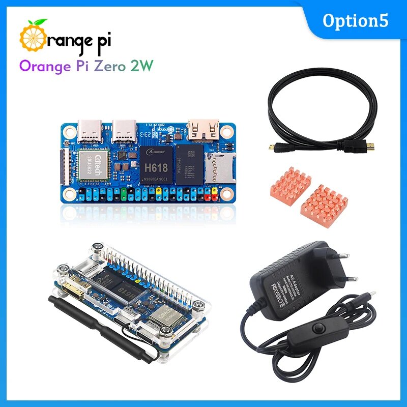 Orange Pi Zero 2 W 4GB/2GB/1.5GB/1GB RAM Мини ПК, 2GB RAM, Option5