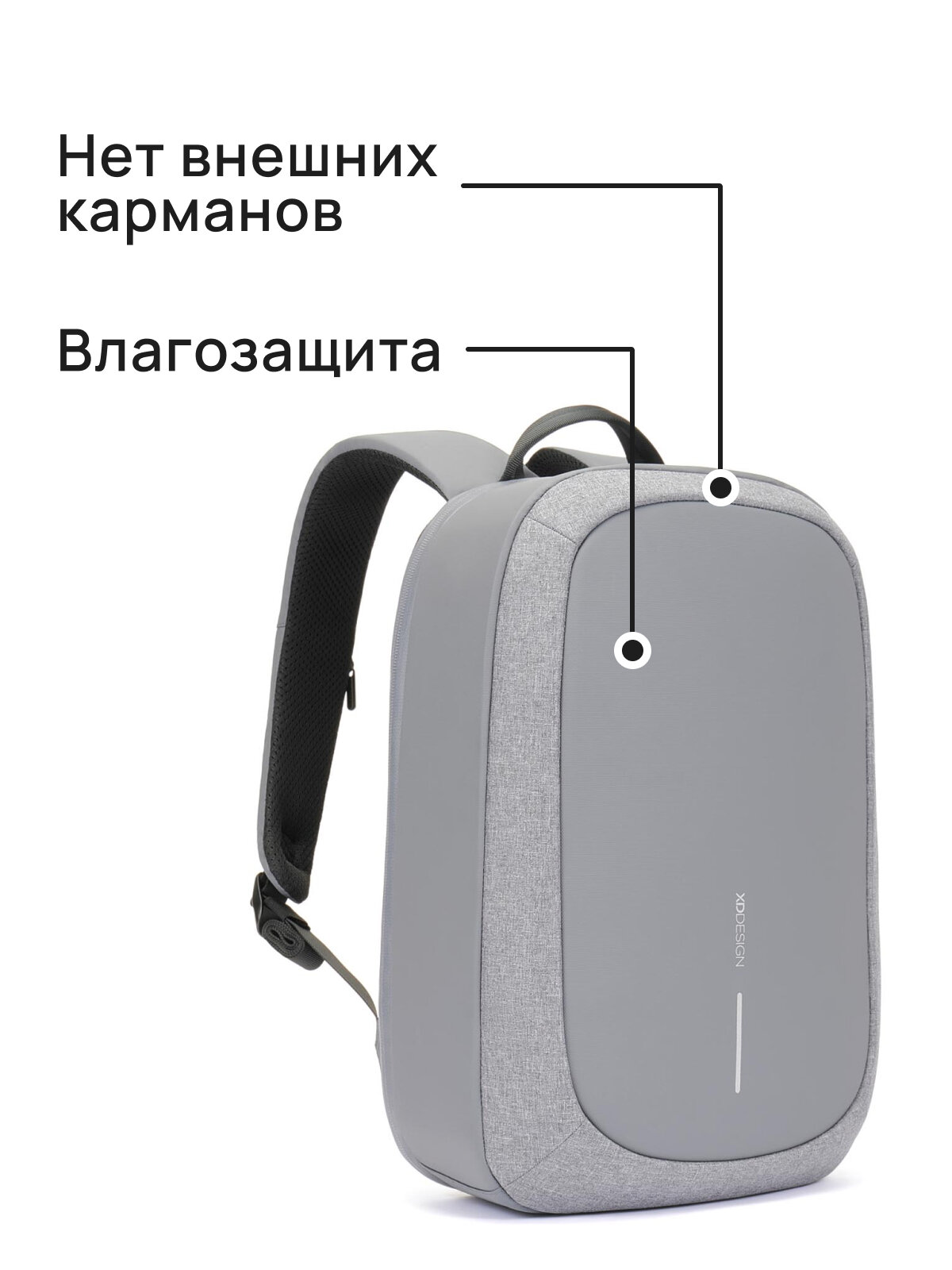 Городской рюкзак с отделением для ноутбука XD Design Bobby Edge (Серый) — фото 1