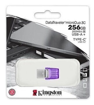 USB флешка Kingston 256Gb DTDUO3CG3/256GB USB Type-C 3.2 Gen 1/USB 3.2 Gen 1