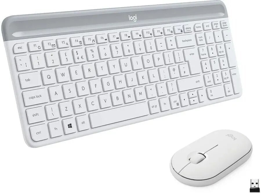 Комплект клавиатура + мышь Logitech MK470 Slim, , белый, кириллица+QWERTY