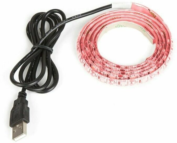 Красная светодиодная лента 1м (USB) Огонек OG-LDL09 - фотография № 1