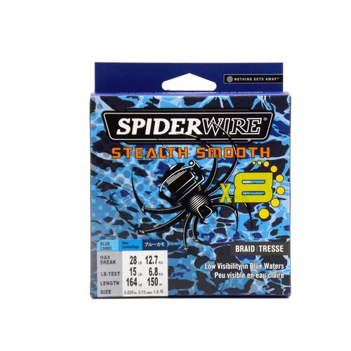 фото "плетеная леска spiderwire stealth smooth 8 braid синий камуфляж 150 м. 0,13 мм. 12,7 кг. (1515717)"