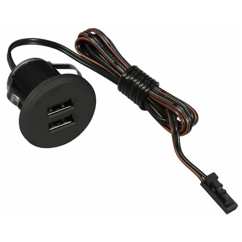 Зарядное USB устройство CHARGE-S 2xUSB для мебели встраиваемое вых 5VDC max 1x21A2x105A вход 12VDC20A 2x034ммс конн L813 без сет адаптера 1213₽