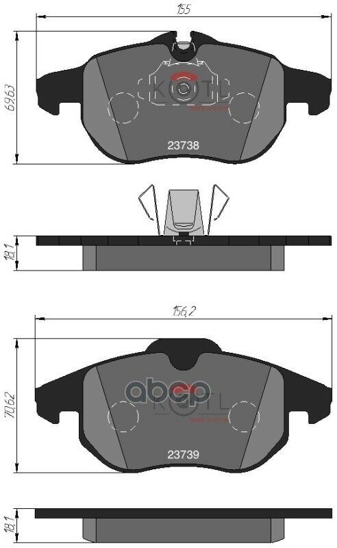 1657KT KOTL Колодки тормозные дисковые передние к-т OPEL SIGNUM 03>/VECTRA C 1.6-3.0/ASTRA H V