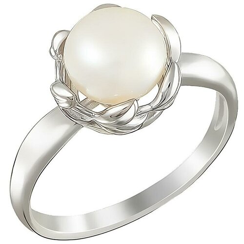 фото Эстет кольцо с 1 жемчугом из серебра л8к3519612, размер 17