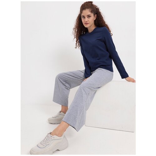 фото Брюки палаццо mom №1, размер s, серый