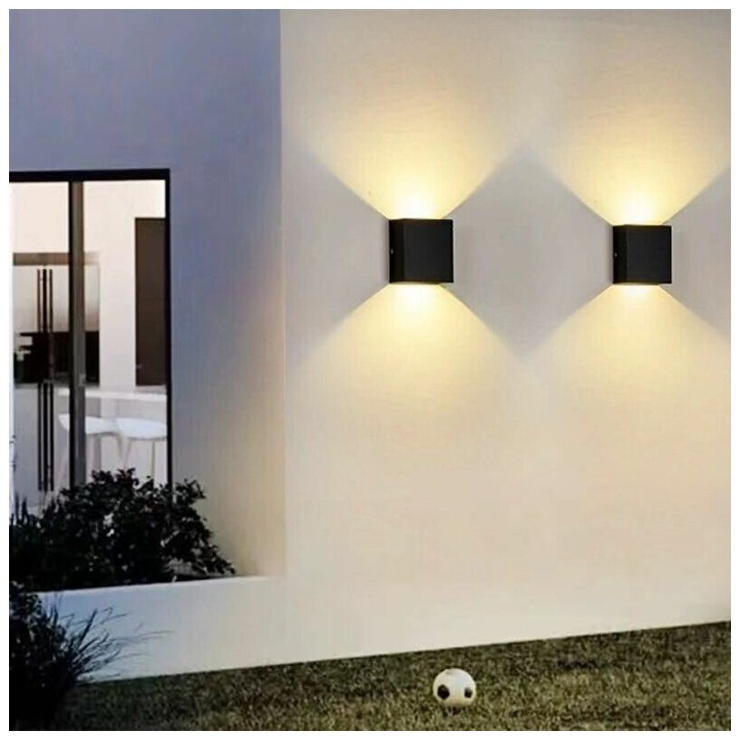 Светодиодный настенный светильник в форме кубика вверх вниз Современный Бра Wogow 022 Черный - фотография № 5