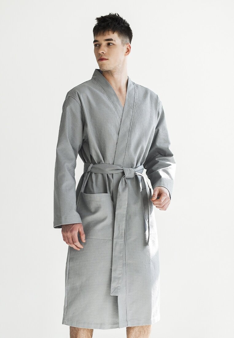 фото Халат вафельный банный COMFORTLIFE Серый