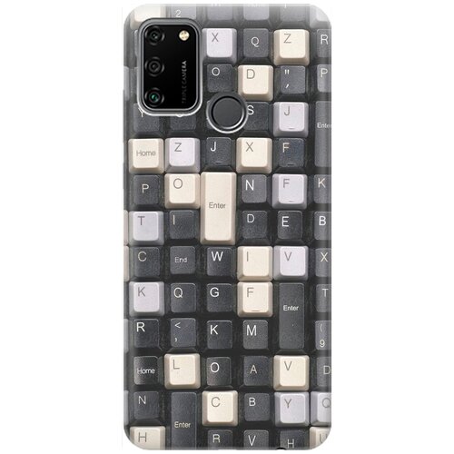 фото Re:pa накладка transparent для honor 9a с принтом "черно-белые клавиши"