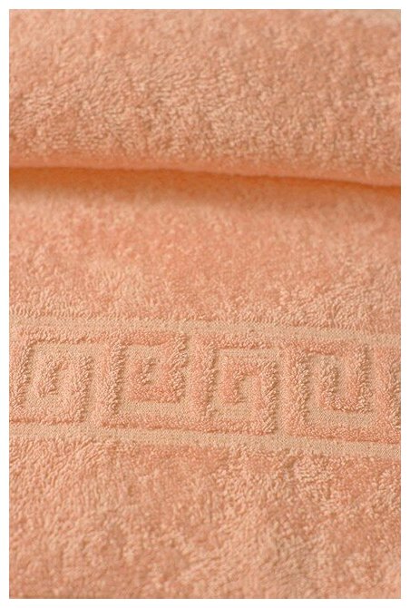 Набор из 3 махровых полотенец (70х140, персиковый) - фотография № 3