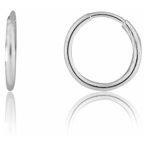 Серьги конго TOP CRYSTAL серебро 925 проба размер 10 мм длина 1 см серебристый 646₽