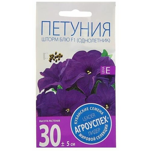 Семена цветов Петуния Шторм Блю , крупноцветковая 10шт 3 упаковки петуния крупноцветковая блю пикоти