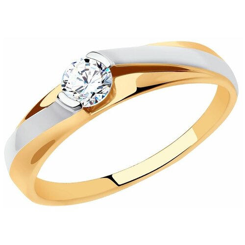 фото Sokolov кольцо из золота с фианитом 018548, размер 18.5