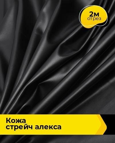 Ткань для шитья и рукоделия Кожа стрейч "Алекса" 2 м * 138 см, черный 008