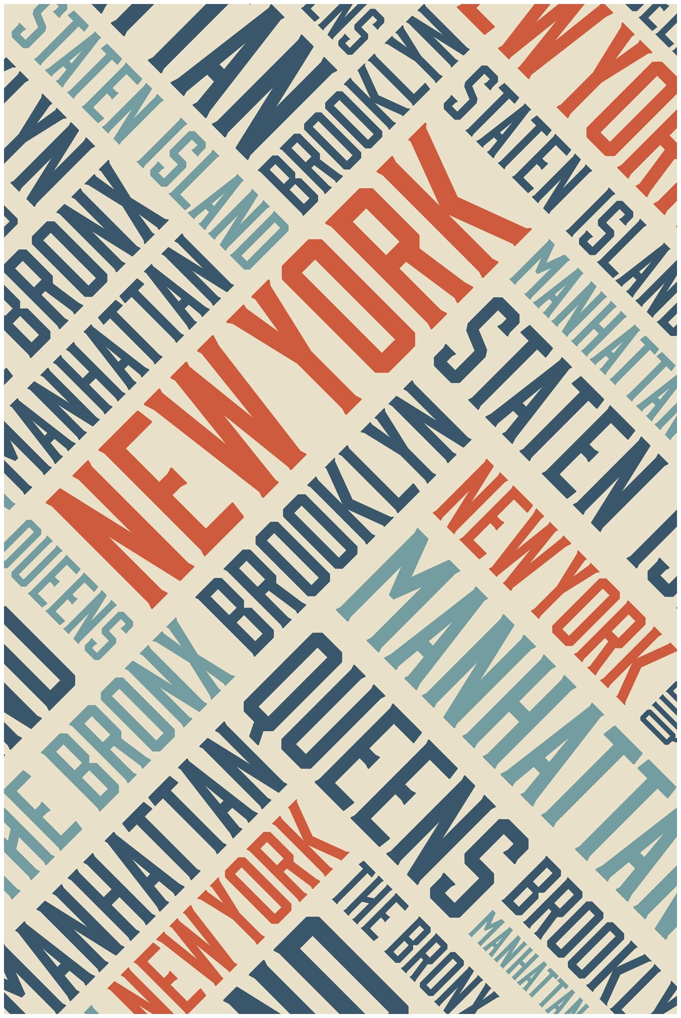 Постер / Плакат / Картина на холсте Районы Нью-Йорка