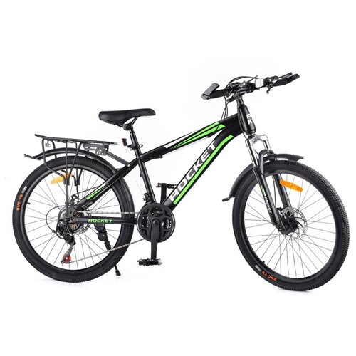 Велосипед горный 24 ROCKETразмер рамы 14 21 скорость цвет черный модель 2023 года 1627100₽