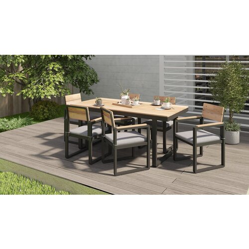 Обеденный стол Joygarden TOPA 180 см Массив акации, Каркас Алюминий