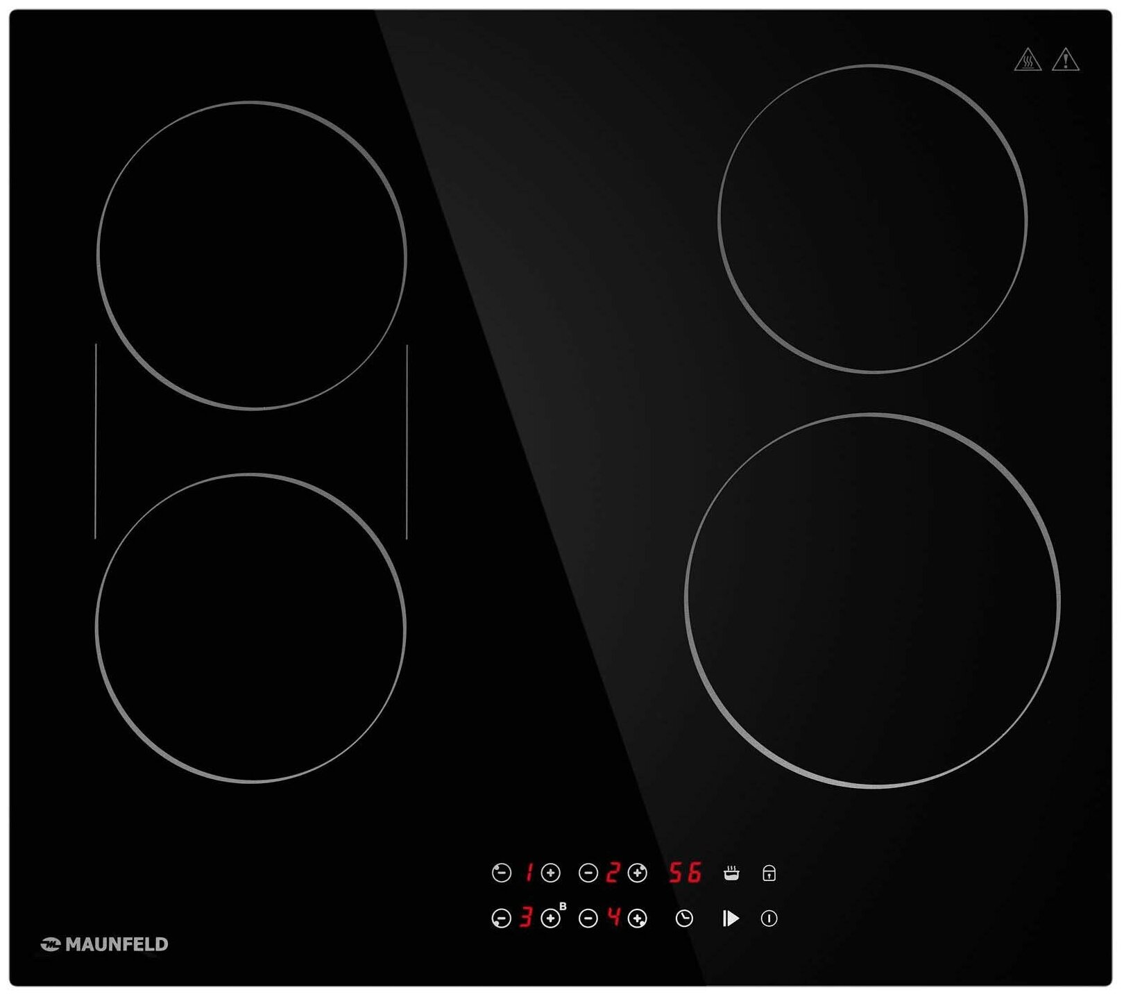 Электрическая варочная панель Maunfeld CVCE594BDBK 59 см 4 конфорки цвет черный - фотография № 5