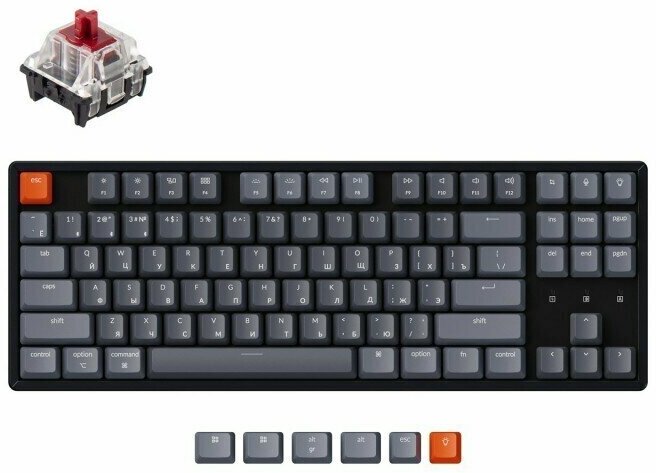 Беспроводная механическая клавиатура Keychron K8 Pro (Gateron G Pro - красный / Gateron G Pro Red)