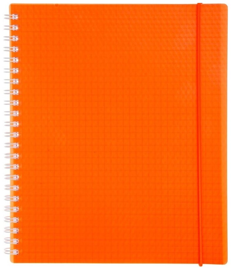 Тетрадь "Diamond Neon", оранжевая, 80 листов, клетка, пластиковая обложка (80Т5Вр1гр_02035) - фото №1