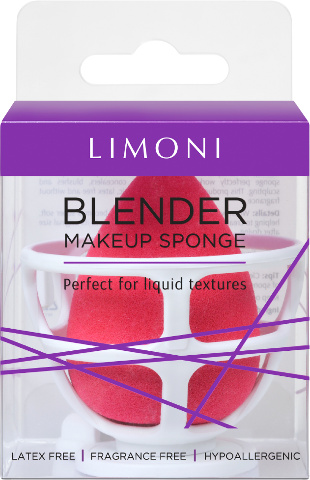 LIMONI Спонж для макияжа в наборе с корзинкой красный, Limoni