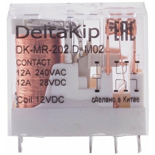 Промежуточные реле DK-MR 202D (M02), 12V DC, 12A (5 шт)