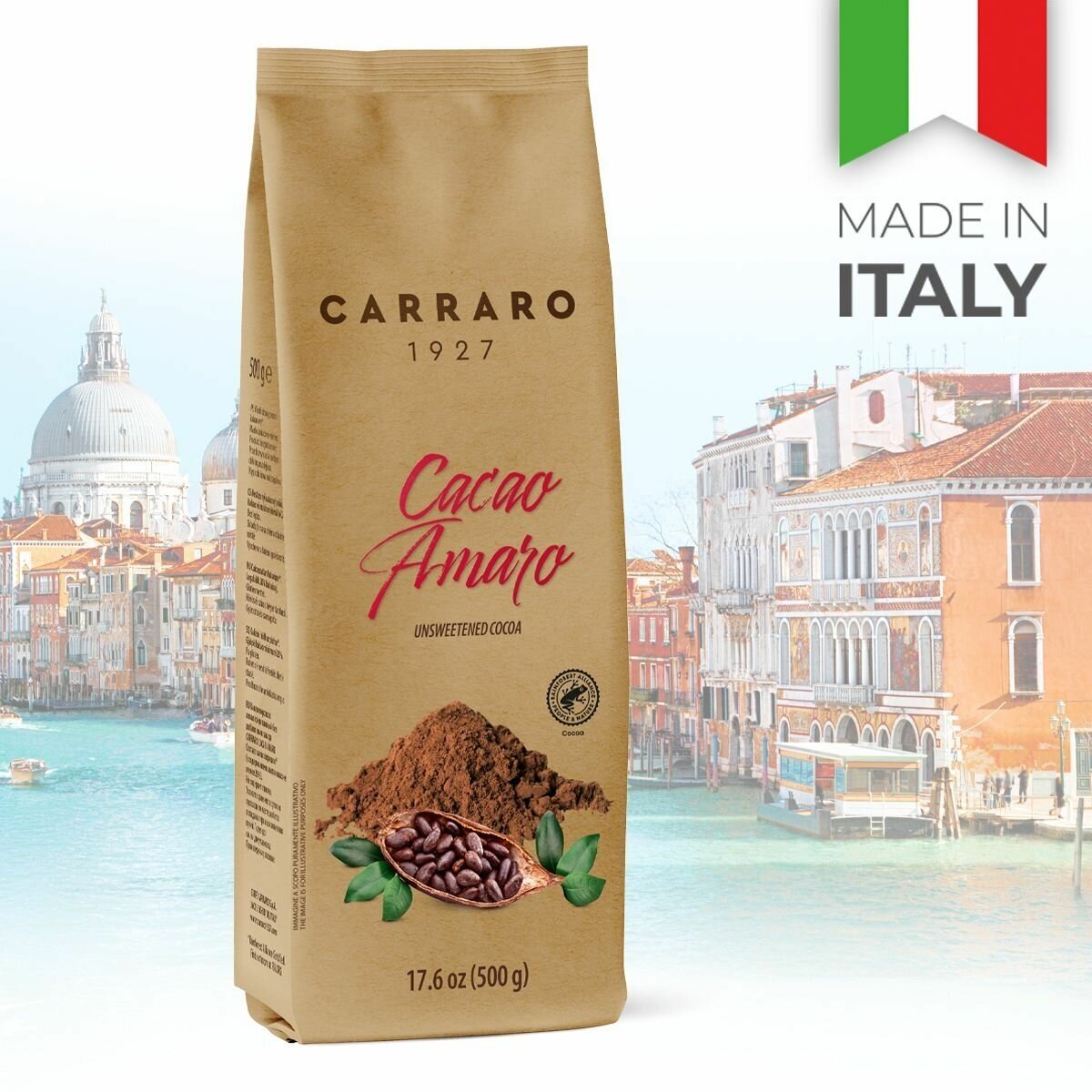 Какао-порошок Carraro Cacao Amaro, растворимый, 500 г