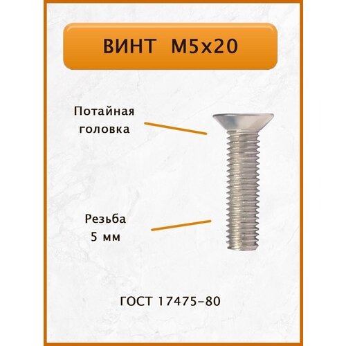 Винт М5х20 ГОСТ 17475-80