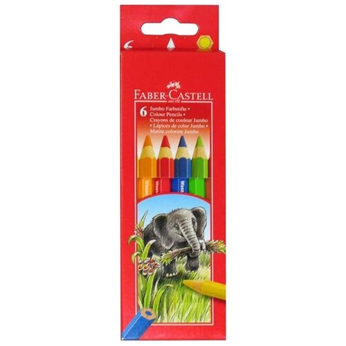 faber castell набор цветных карандашей рыцарь 12 цв sela Цветные карандаши JUMBO, набор цветов, в картонной коробке, 6 шт.