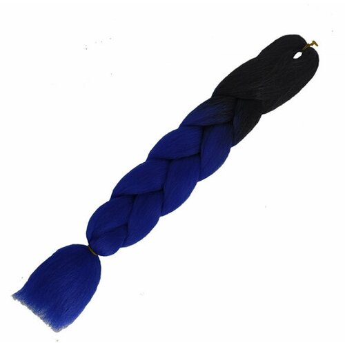 Канекалон коса 60 см, омбре из черного в синий цветная коса канекалон необыкновенная 100г 55 см синий