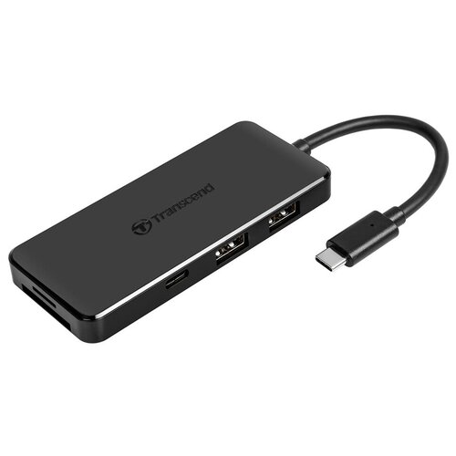 Концентратор USB Type-C Transcend HUB5C 4 х USB 3.0 SD/SDHC microSD 2 х USB Type-C черный карт ридер transcend rdc8k2 usb 3 1 type c black ts rdc8k2