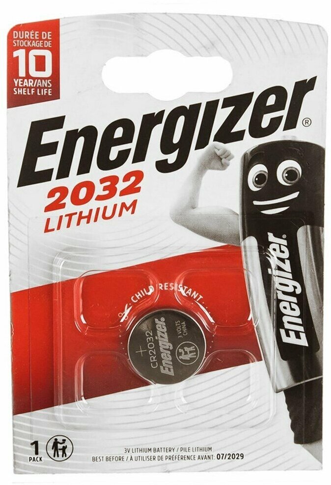 Батарейка CR2032 ENERGIZER Lithium 3V, литиевая, 1 шт