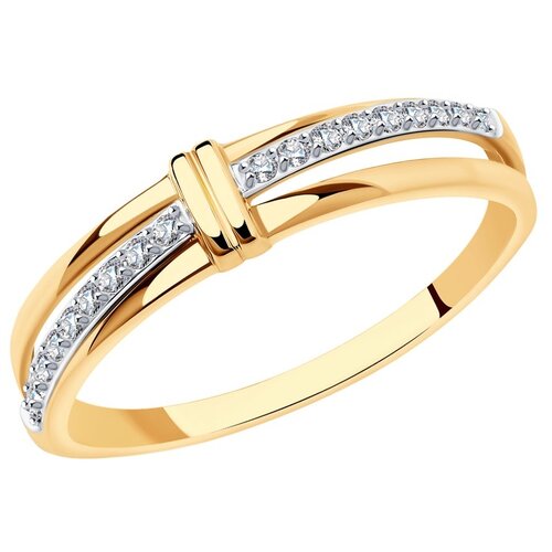 Кольцо SOKOLOV, красное золото, 585 проба, размер 17.5 бронницкий ювелир кольцо из красного золота r01 d 69001r002 r17 размер 18
