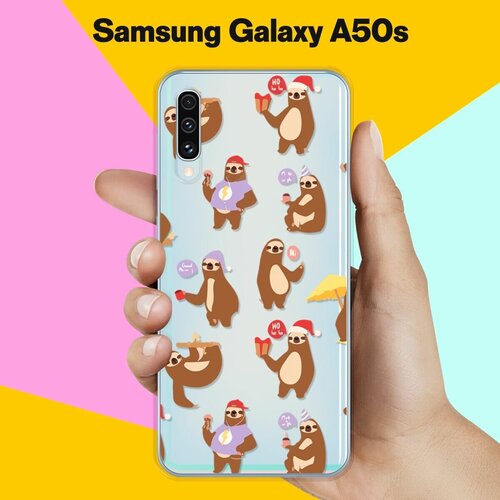 Силиконовый чехол Узор из ленивцев на Samsung Galaxy A50s силиконовый чехол узор из ленивцев на samsung galaxy s10