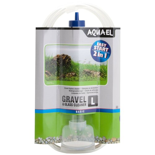 Грунтоочиститель для аквариума AQUAEL GRAVEL  & GLASS CLEANER L (33 см) со скребком