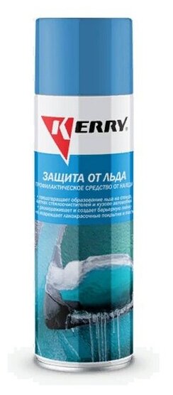Размораживатель стекол KERRY "Защита от льда", профилактическое средство от наледи, аэрозоль, 650 мл, KR-585