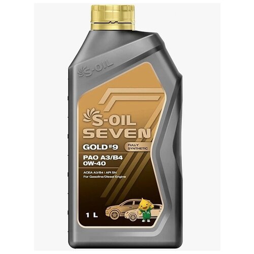 Масло моторное S-Oil Seven Gold #9 PAO A3/B4 0W-40 1 л синт.