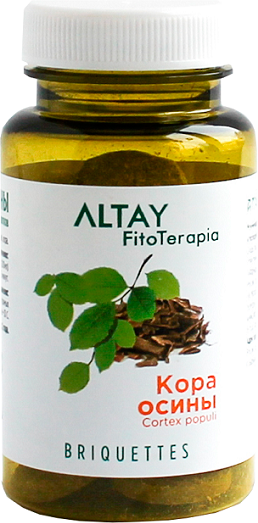 Кора осины, Altay Fitoterapia, 25 брикетов по 2 гр.