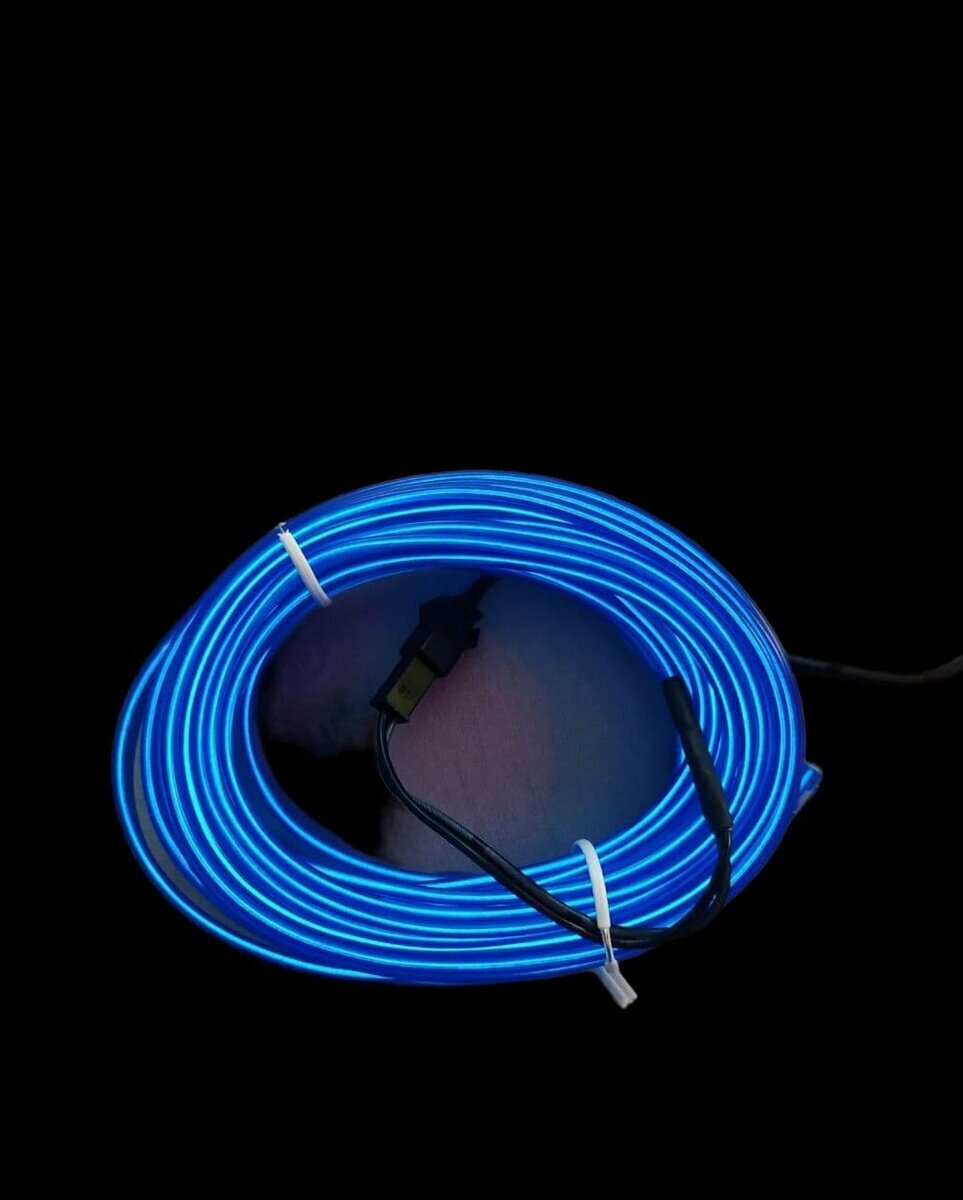 Светодиодная лента SmartElectronics 3м,12В,120 LED/m Неоновая лента в авто, подсветка для салона автомобиля/Синий - фотография № 3