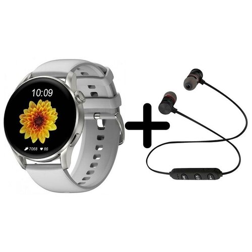 Умные часы BandRate Smart BRSDT3SGR-SET1 с беспроводными наушниками секундомером мониторингом сна 1246000₽