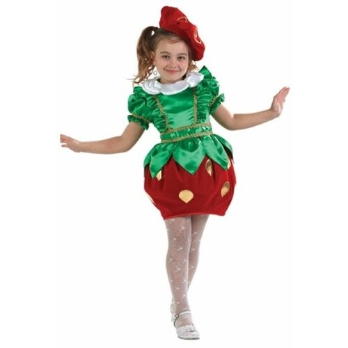 фото Карнавальные костюмы для детей "клубничка", размер 30, рост 116-122 см батик