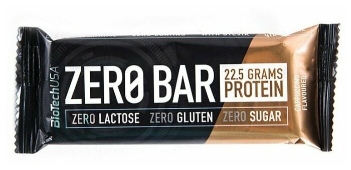 BioTechUSA Zero Bar Протеиновые батончики без сахара 50 г капучино (20 шт.)
