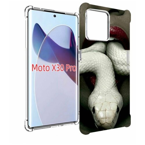 Чехол MyPads белая-змея для Motorola Moto X30 Pro задняя-панель-накладка-бампер